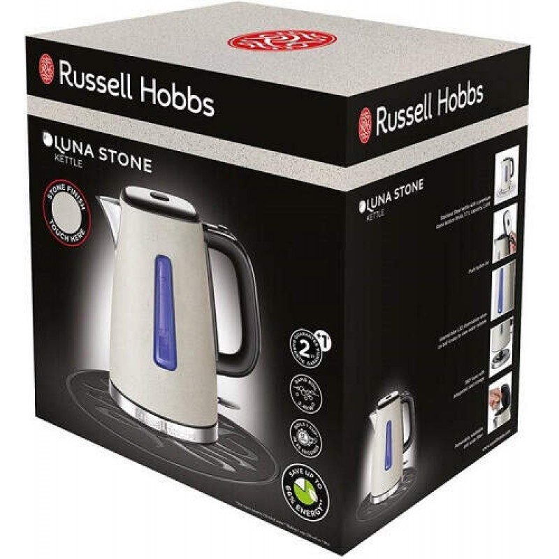 Russell Hobbs Електрочайник Luna Stone, 1.7л, метал, під камінь, бежевий