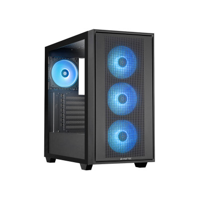 Chieftec Корпус Gaming Hunter 3, без БЖ, 2xUSB3.0, 1xUSB3.2 Gen2 Type-C, 4x120мм ARGB, VGA 425мм, LCS ready, TG Side panel, EATX, чорний
