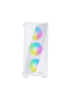 2E Gaming Корпус Aruba G3313W, без БЖ 1xUSB3.0, 2xUSB2.0, 5x120мм ARGB, VGA 300мм, LCS ready, HUB, TG Side Panel, ATX, білий