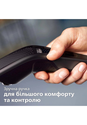 Philips Машинка для стриження Series 7000, акум., роторний мотор, насадок-3, кейс,ножиці, гребінець в компл, сталь, чорно-сірий