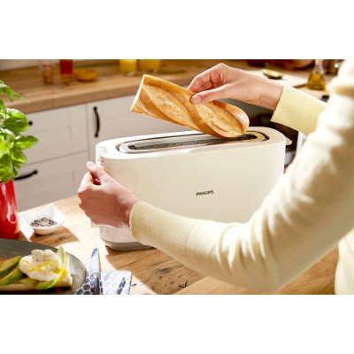 Philips Тостер Daily Collection, 1000Вт, пластик, 1 відділення, білий
