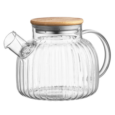 ARDESTO Заварник Iceberg, 1000мл, боросилікатне скло, бамбук, прозрачний