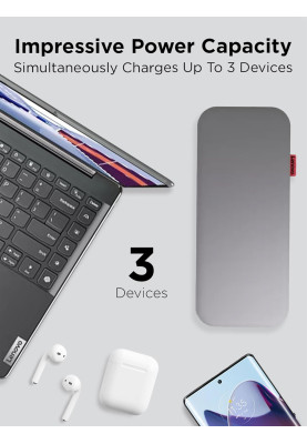Lenovo Портативний зарядний пристрій Power Bank 20000 mAh, Go USB-C Laptop, Thunder Black