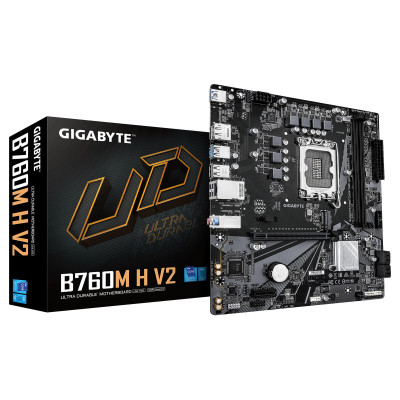 Gigabyte Материнська плата B760M H V2 s1700 B760 2xDDR4 M.2 HDMI DP mATX Gigabyte Материнська плата B760M H V2 s1700 B760 2xDDR4 M.2 HDMI DP mATX