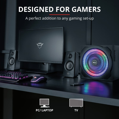 Trust Акустична система (Колонки) 2.1 GXT 629 Tytan RGB Black