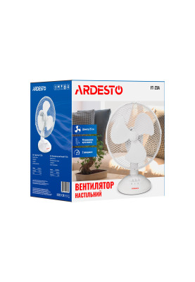 ARDESTO Вентилятор настільний FT-23A, 23 см, 2 швидкості, білий