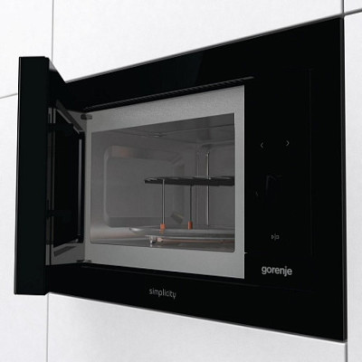 Gorenje Мікрохвільова піч вбудовувана Simplicity, 23л, хутро. кер., 900Вт, гриль, дисплей, чорний