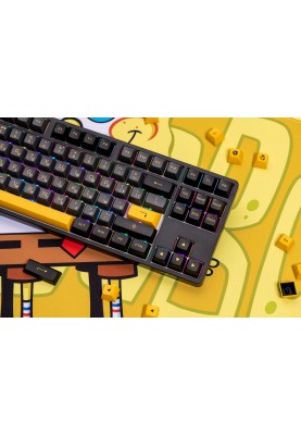 Akko Клавіатура механічна 5087B Plus Black & Gold 87Key, CS Jelly Pink, BT/WL/USB-A, Hot-swappable, EN/UKR, RGB, Чорний