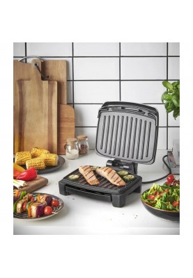 Russell Hobbs Гриль George Foreman прижимний Immersa Small, 1100Вт, темп. режимів-1, з`ємні пластини, метал, пластик, чорний