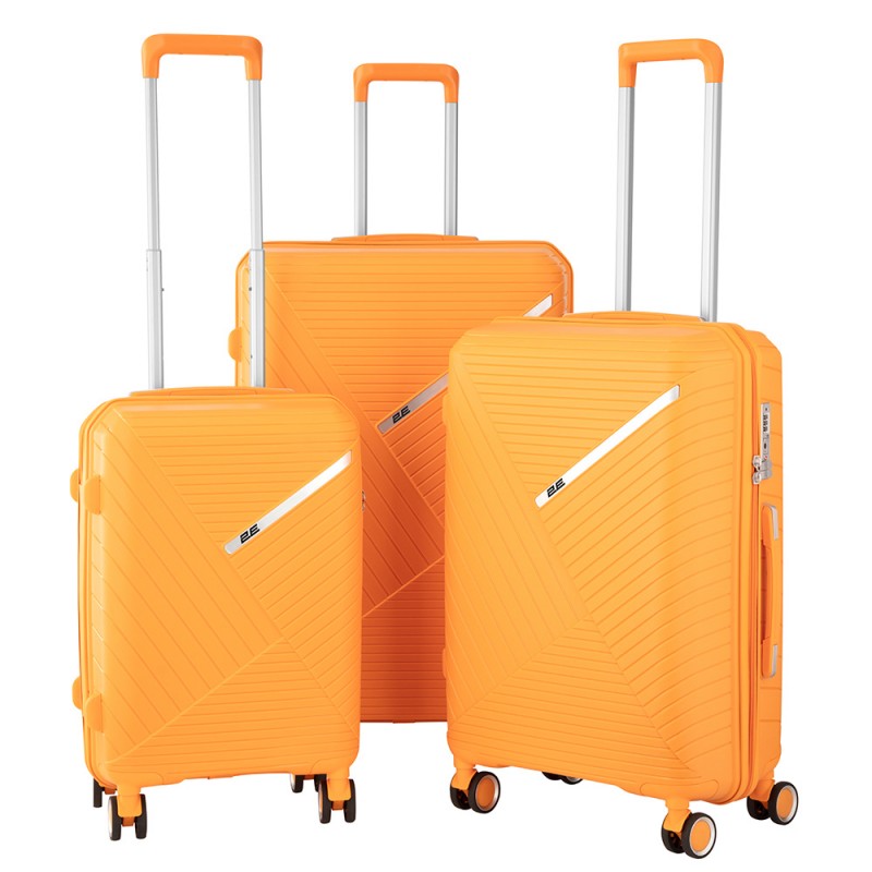 2E Набір пластикових валіз , SIGMA,(L+M+S), 4 колеса, помаранчевий
