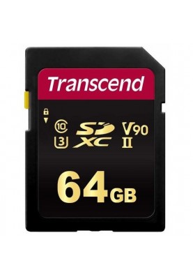Transcend SDXC/SDHC 700S[Карта пам'яті SD 64GB C10 UHS-II U3 R285/W220MB/s 4K]