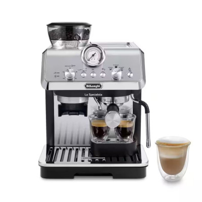 Delonghi Кофеварка La Specialista Arte, 1.7л, зерно+мелена+Чалді, ручний капучинатор, підігрів чашок, подача гар. води, сріблястий