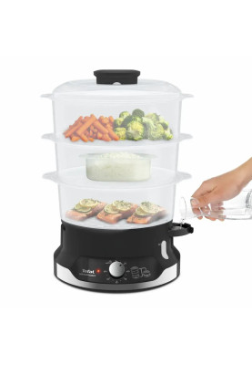 Tefal Пароварка Ultracompact, 800Вт, об'єм-9л, резервуар для води -1л, механічне керув., пластик, чорний