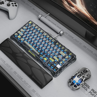 GravaStar Клавіатура механічна Mercury K1 Lite 80keys, GravaStar x BSUN Grey, BT/WL/USB, чорний
