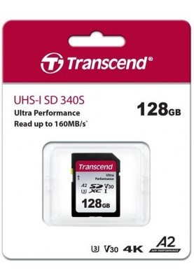 Transcend Карта пам'яті SD 128GB C10 UHS-I U3 A2 R160/W90MB/s 4K