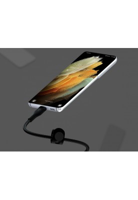 Belkin Кабель USB-С - USB-C плетений, силіконовий, з ремінцем на магніті, 1м, чорний