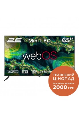 2E Телевізор 65" MiniLED 4K 60Hz Smart WebOS Black