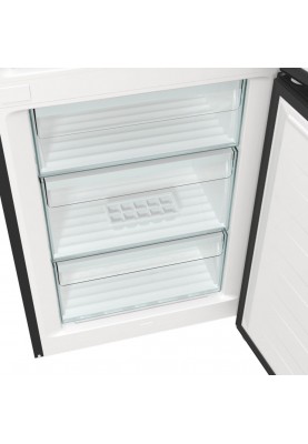 Gorenje Холодильник NRK619EABXL4 з нижн. мороз. камерою, 185х60х60см, 2 дв., Х- 204л, М- 96л, A+, NoFrost Plus, Fresh zone, чорний