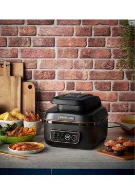 Russell Hobbs Мультипіч SatisFry Air&Grill, 1745Вт, чаша-5.5л, сенсорне керув., алюміній/пластик,чорно-оранжевий