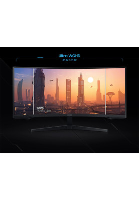 Samsung Монітор 34" Odyssey G5 C34G55TWW D-Sub, 2xHDMI, DP, VA, 3440x1440, 21:9, 165Hz, 1ms