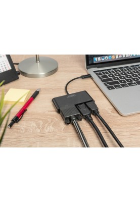 Digitus Адаптер USB-C - HDMI+DP+VGA, M/F, 0.11 m