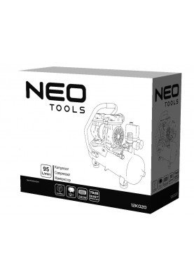 Neo Tools 12K020 Компресор, безмасляний, 230В, 12л, 8 Бар, 105л/хв, 500Вт, прямий привід, індукційний, IP20