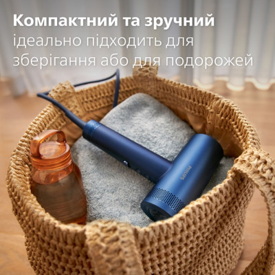 Philips Фен 8000 Series, 1400Вт, 3 режими, іонізація, хол. обдув, турборежим, аквамарин