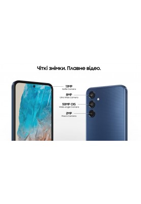 Samsung Смартфон Galaxy M35 5G (M356) 6.6" 6/128ГБ, 2SIM, 6000мА•год, синій темний