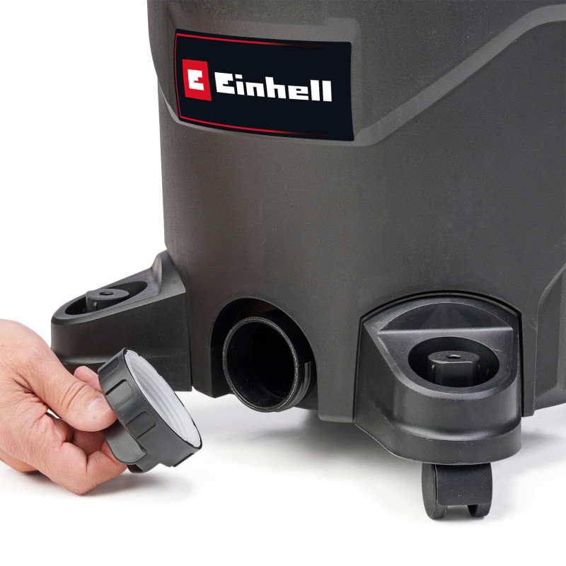Einhell Пилосос професійний 1930 А, 1500 Вт, пластик 30 л, 190 мбар, шланг 2.5 м, кабель 3 м, розетка 2 кВт, 4.7 кг