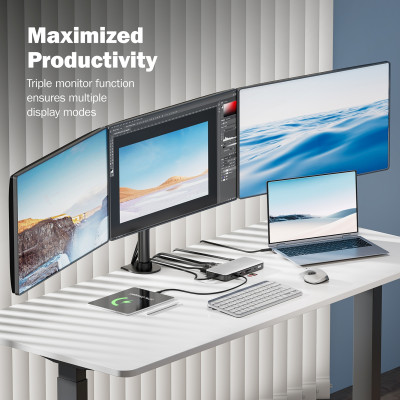 Digitus Док-станція USB-C > 2xHDMI/DP/2xUSB-A/USB-C/SD/MicroSD/RJ54/DC/Audio