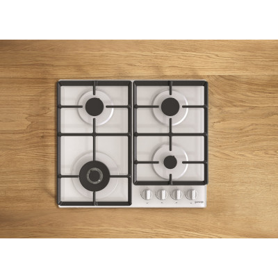 Gorenje Варильна поверхня газова на склі, 60см, чугун, білий