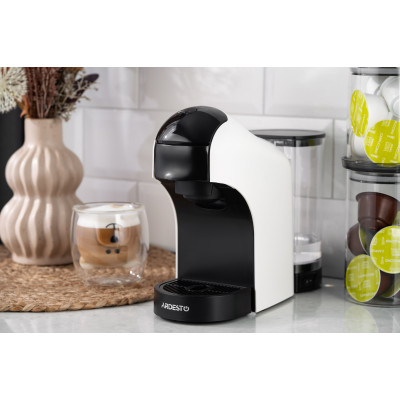 ARDESTO Кофеварка капсульна, 0.8л, капсули Nespresso, Nescafe Dolce Gusto, мелена кофе, сенсорне керування, білий