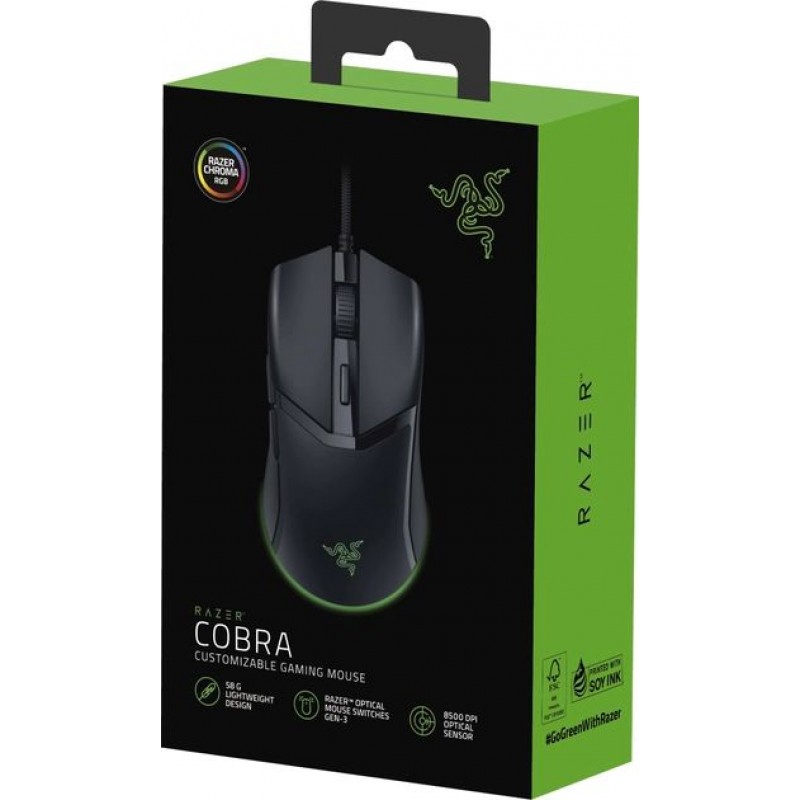 Razer Миша Cobra, RGB, USB-A, чорний