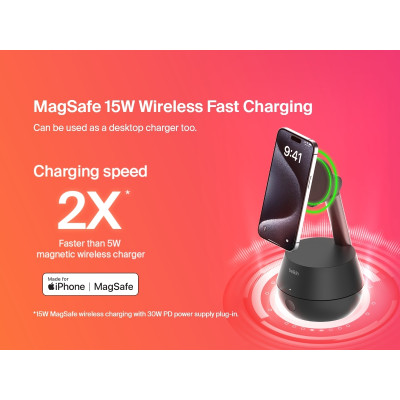 Belkin Станція з автоматичним відстеженням та бездротовою зарядкою Auto-Tracking MagSafe Stand Pro