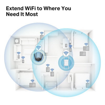 Mercusys Повторювач Wi-Fi сигналу ME50G AC1900 1хGE LAN ext.