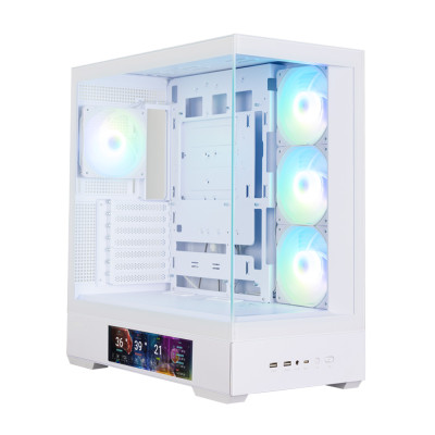 Zalman Корпус P40 DS без БР, 2xUSB3.0, 1x Type C, 3x120мм ARGB Reverse, 1x120мм ARGB, VGA 420мм, LCS ready, TG Side/Front Panel, Display, ATX, білий