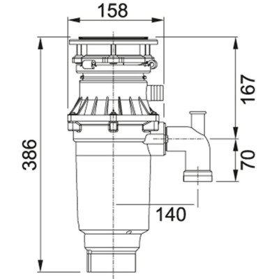 Franke Подрібнювач харчових відходів Turbo Elite Slimline TE-75S, 2700 об_хв, 0.75к.с.