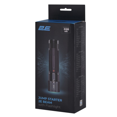 2E Пуско-зарядний пристрій Beam з ліхтарем, 8000 mAh, 1xUSB/3 A