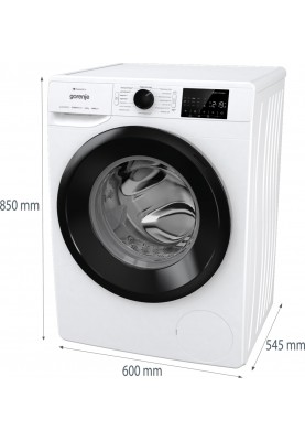 Gorenje Пральна машина фронтальна, 9кг, 1400, A+++, 54,5см, дисплей, інвертор, пара, Wi-Fi, білий