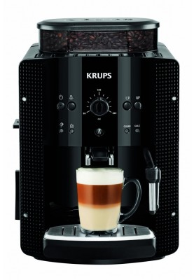 Krups Кавомашина Essential Espresso 1.7л, зерно + мелена, ручний капучинатор, чорний