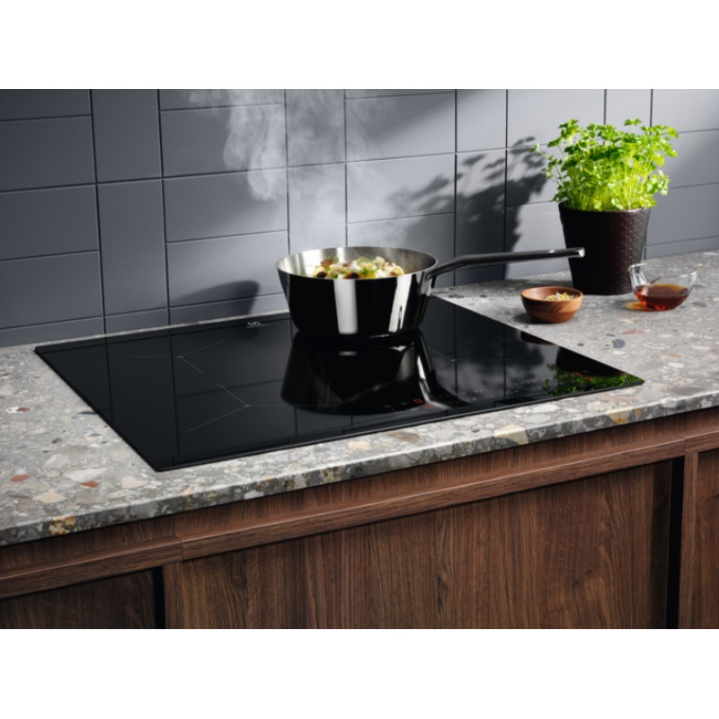 Electrolux Варильна поверхня індукційна, 60см, датчик кипіння, Hob2Hood, чорний