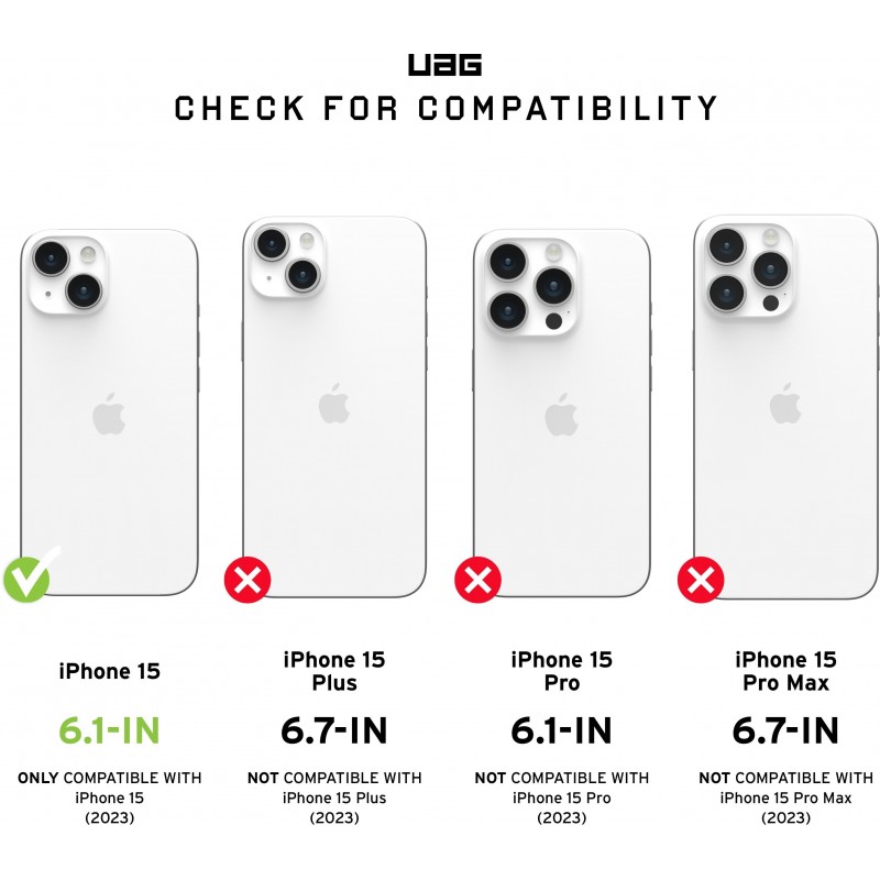 UAG Чохол для Apple iPhone 15 Essential Armor Magsafe, Black