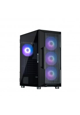 Zalman Корпус I3 Neo ARGB без БЖ, 2xUSB3.0, 1xUSB2.0, 4x120мм ARGB, VGA 355мм, LCS ready, TG Side Panel, ATX, чорний