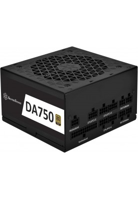 SilverStone Блок живлення Decathlon (750W), >90%, 80+ Gold, 120мм, 1xMB, 24pin(20+4), 2xCPU 8pin(4+4), 6xMolex, 8xSATA, 4xPCIe 8pin(6+2),Fully modul