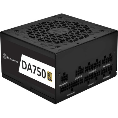 SilverStone Блок живлення Decathlon (750W), >90%, 80+ Gold, 120мм, 1xMB, 24pin(20+4), 2xCPU 8pin(4+4), 6xMolex, 8xSATA, 4xPCIe 8pin(6+2),Fully modul