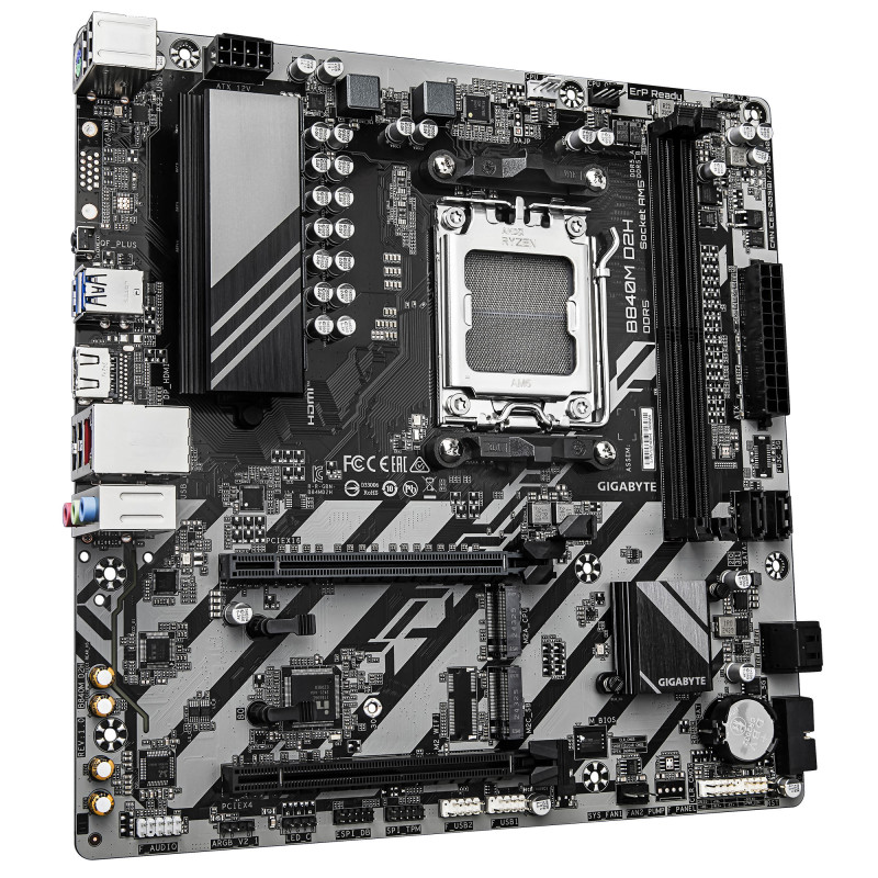 Gigabyte Материнська плата B840M D2H sAM5 B840 2xDDR5 M.2 HDMI mATX