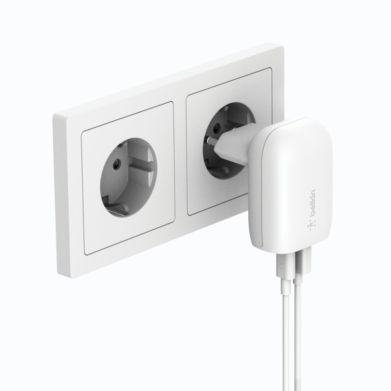 Belkin Зарядний пристрій мережевий 37Вт USB-C PD PPS 25Вт, USB-A 12Вт, білий
