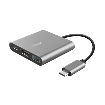 Trust Dalyx 3-in-1 Multiport USB-C Adapter ALUMINIUM