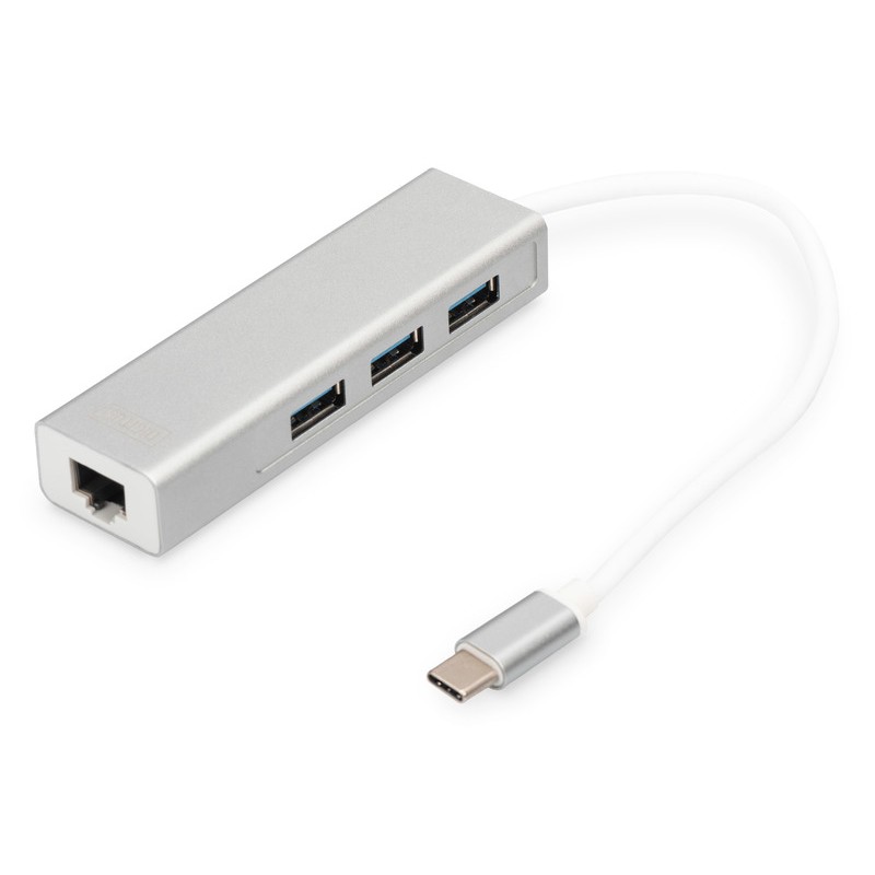 Digitus Концентратор USB-C - USB 3.0 3 Port Hub + Gigabit Ethernet