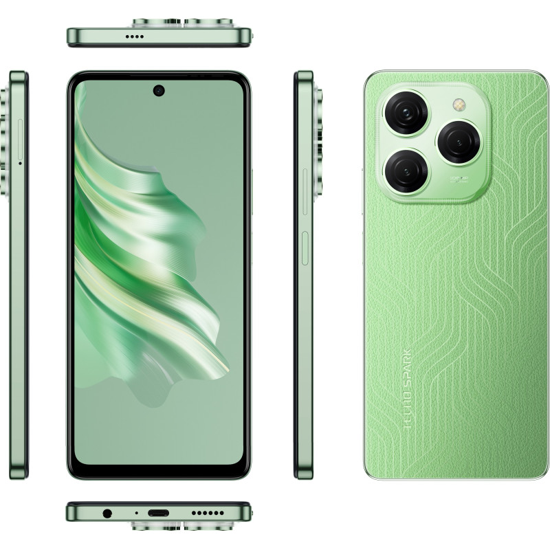 TECNO Смартфон Spark 20 PRO (KJ6) 6.78" 8/256ГБ, 2SIM, 5000мА•год, Magic Skin Green